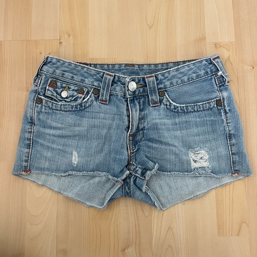 True Religion Blue Denim Shorts